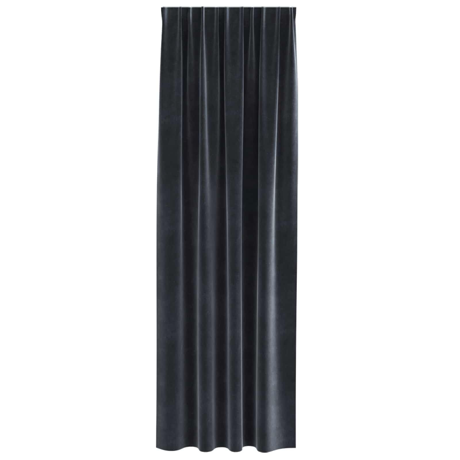 Verdunkelungsvorhänge 2 Stück Dunkelgrau Samt 140 x 225 cm mit Schlaufen für Wohnzimmer Schlafzimmer Kinderzimmer, Blickdicht, Thermo, Sonnenschutz, Kälteschutz