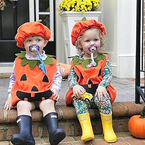 Halloween-kostuumset voor peuters, jongens, meisjes, pompoenvest, tops, hoed, Halloween-kostuum. - Image 4