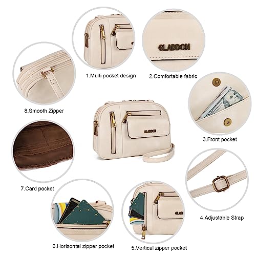 Gladdon Small Crossbody Bags for Women Multi Pocket Shoulder Purses Leather Lady Satchel Handbags Trendy3
