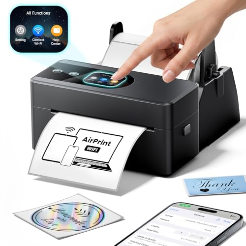 Image of Phomemo PM64Air AirPrint Thermal Label Printer with Touch Screen, Wireless Wi-Fi Shipping Label Printer for Small Business, Thermal Printer Compatible with iOS, Android, Windows, Mac, Amazon, Shopify