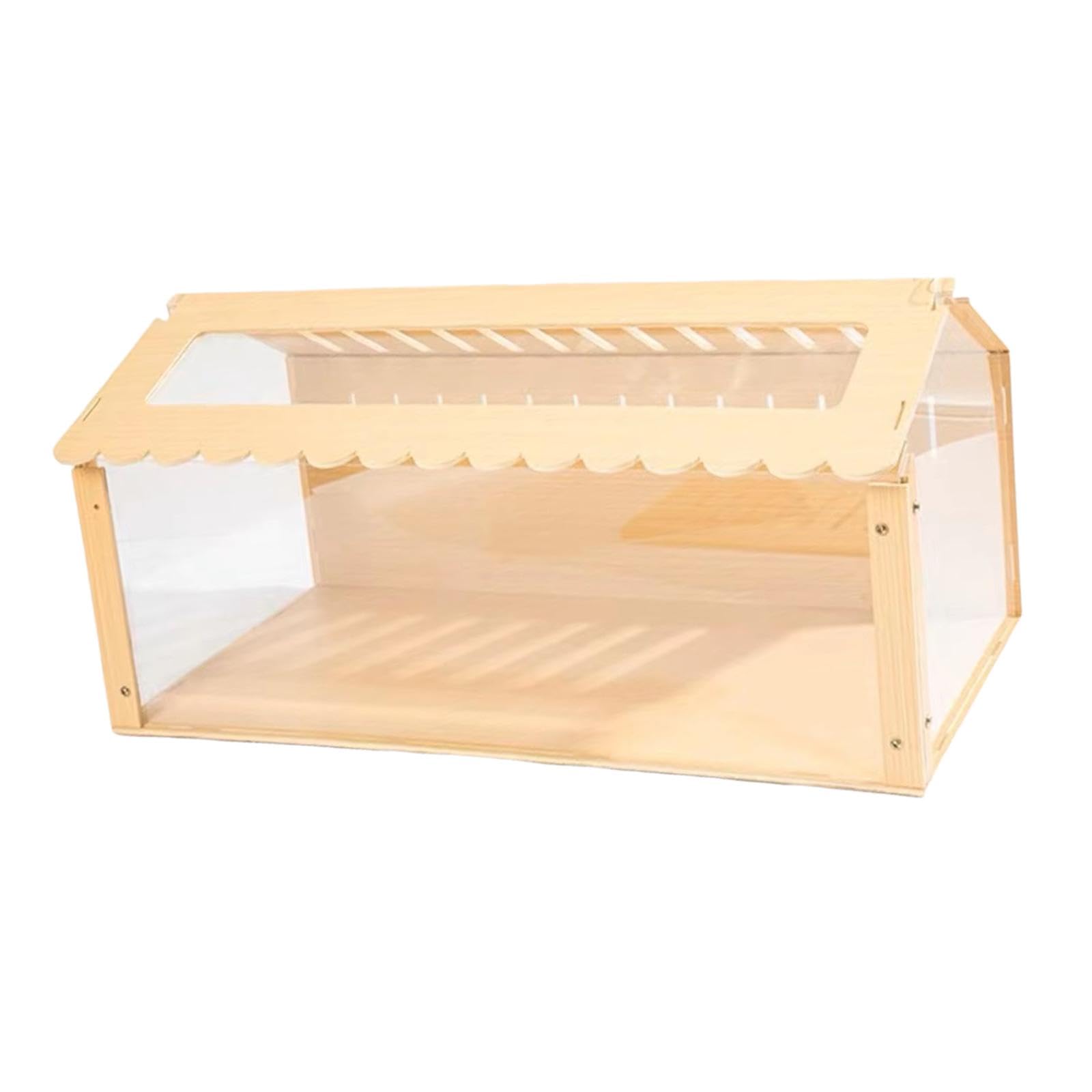 Casa Hamster de Madera Nido Refugio Ensamblable Juguete Ejercicio Villa Decorativa con Ventilador Adecuada para Hámster Ratón Cerdo de, 60x29x32CM