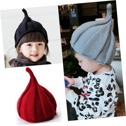 Pointy Knitted Beanie Hat for Stylish Red Wine Winter Hat for Boys Comfortable Fit Easy Care Warm Fashionable for Cold Weather3