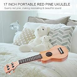 ODEROL LIANXIAO – Wood Ukulele, Pomme Rouge Portable de 17 Pouces Ukulélé, Mini-Poids Durable Guitare Ukulele avec Sac for Les Nouveaux débutants et Enfants - Les Beatles, Paul McCartney, John Lennon, RIngo Starr, George Harrison ODEROL LIANXIAO - Wood Ukulele, Pomme Rouge Portable de 17 Pouces Ukulélé, Mini-Poids Durable Guitare Ukulele avec Sac for Les Nouveaux débutants et Enfants – Image 4