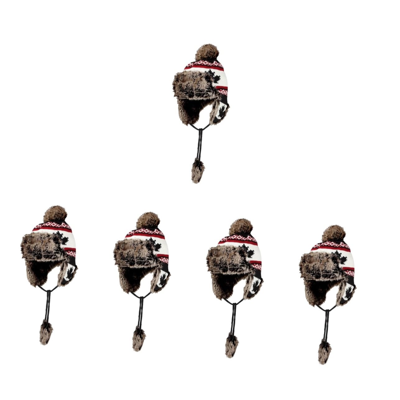 5 Piezas gorro de arce gorro con orejeras sombrero de punto de moda sombreros de mujer termico cálido sombrero caliente aire portátil algodón
