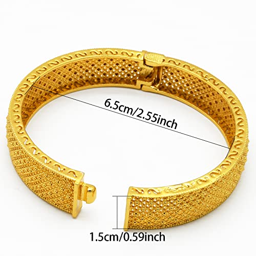 Indian Bollywood Ladies Gold Bangles Dubai Exotic 24K Gold Plated Bridal Wedding Prom Jewelry3