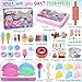 Golray Ice Cream Sensory Bin for Girls, Play Sand Art Kit with Sandbox, 2lb Magic Sand, Cake & Waffle Molds, Pretend Play Desserts Toys, Sensory Toy Set Gifts for Girl Toddlers Ages 3 4 5 6 7 8