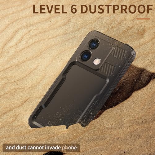 FONREST for Xiaomi Redmi Note 13 5G(Not 4G) IP68 Waterproof Case Full-Body Sealed Slim Snowproof Shockproof Dustproof Underwater TPU PC Hybrid Outdoor Transparent Cover with Hand Strap - Image 5