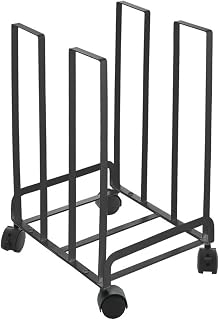 IYUESQ Estantería Comercial de Acero al Carbono con Ruedas para Almacenamiento en Cajas de cartón - Estantería portátil de Suelo para el hogar y el almacén, Color Negro, 31,8 x 26,4 x 43,