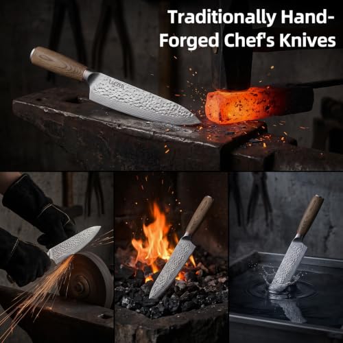Chef Knife, 8 Inch High Carbon Stainless Steel Sharp Kitchen Knife - Image 3