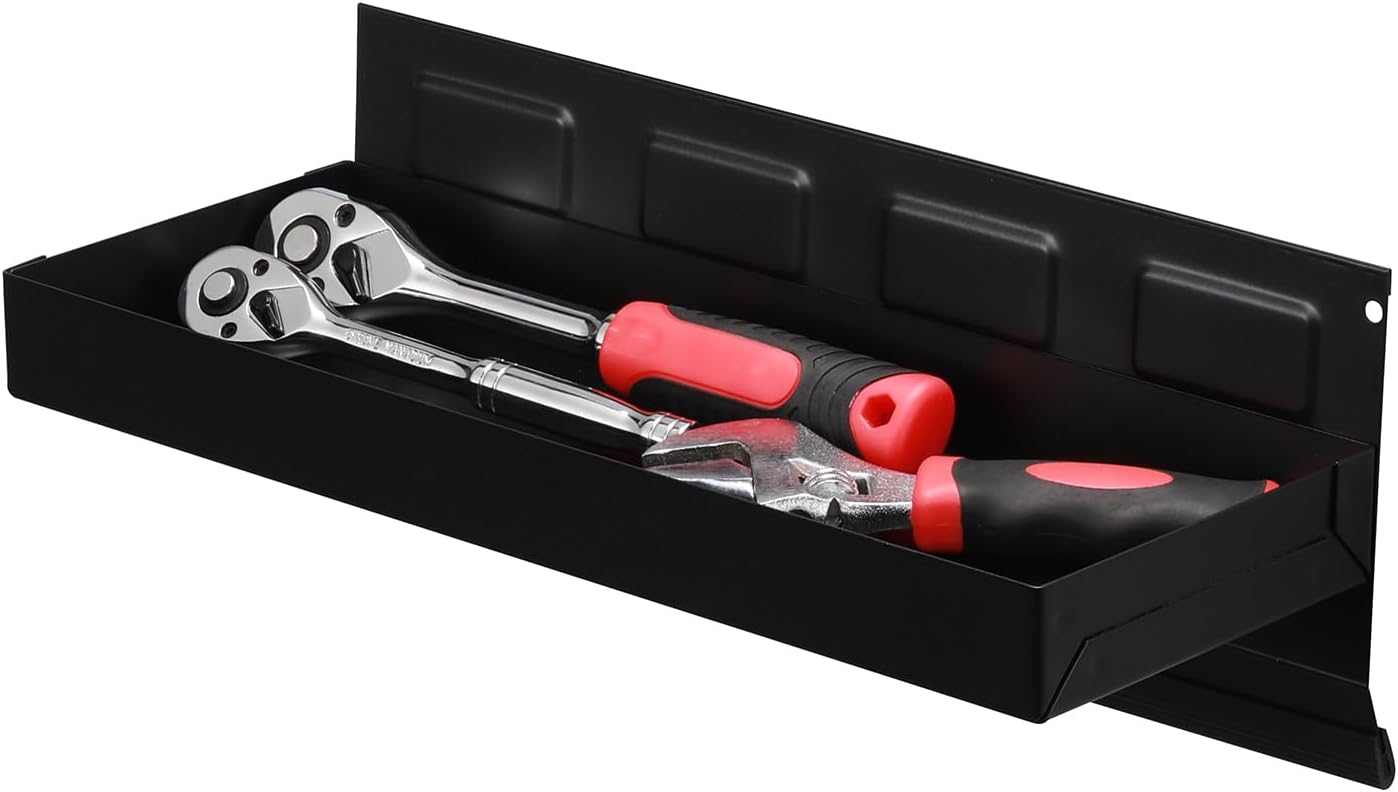 Mayouko Magnetic Tool Tray 12"x4.5"x1.25", Parts Organizer for Cabinets, Boxes, Chest, Garage Magnetic Side Toolbox Holder Shelf