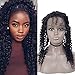 Deep Wave 360 Lace Frontal Closure 100% Unprocessed Brazilian Virgin Human Hair Deep Curly 360 Lace Frontal with Baby Hair Natural Color(16 Inch, 360 frontal)