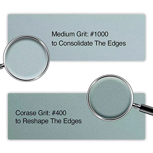 Weimy Sharpening Stone, Grit 400/1000 Water Stones, Wet Stone Knife Sharpener With Non-Slip Base (Green 400/Lt Green 1000) #TOP2