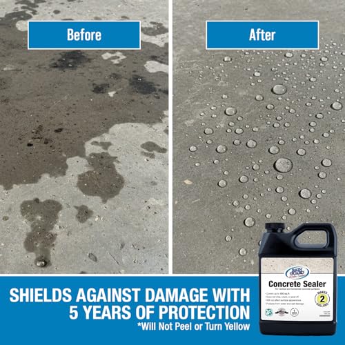 Image of Rain Guard Concrete Sealer Concentrate | Makes 2 Gallon | Natural Finish | Deep Penetrating Protection Against Water and Salt Damage for All Concrete Surfaces | Silane /Siloxane Waterproofer