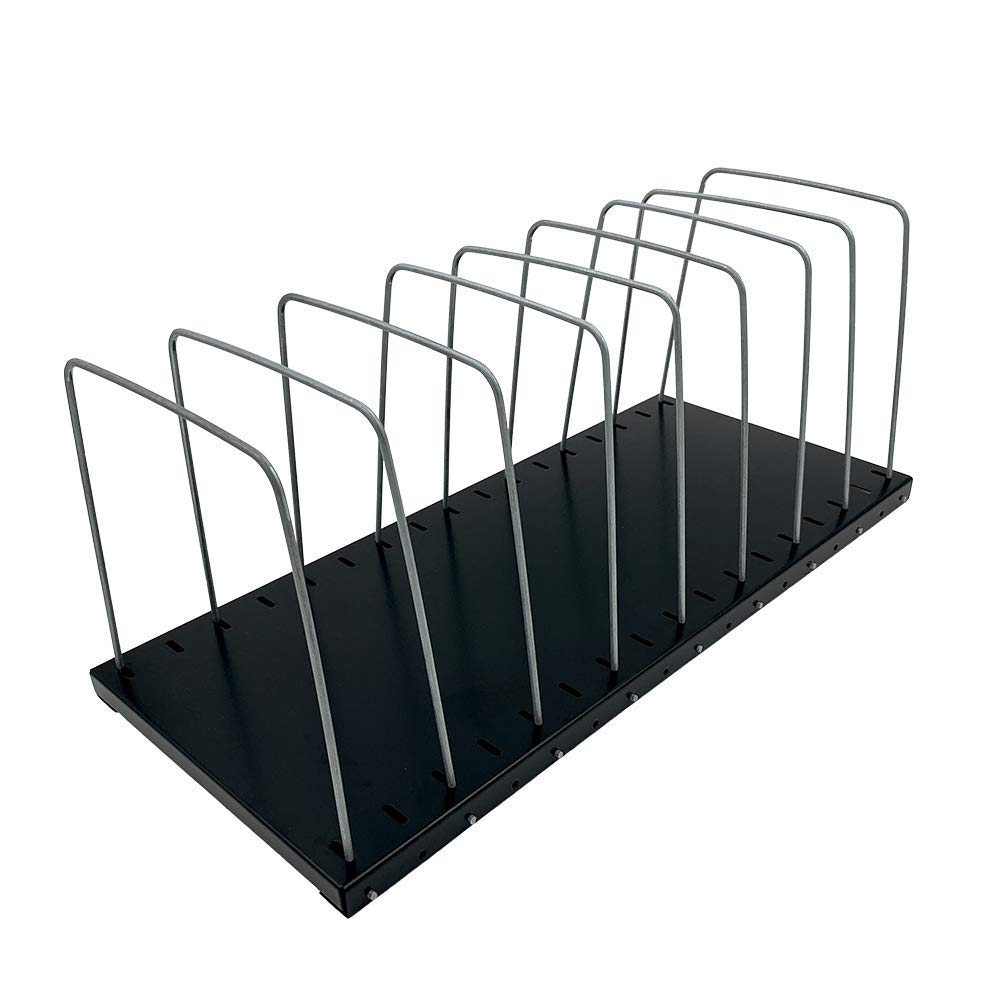 Huron Steel Wire Adjustable Vertical 8-Slot Desk File BinderOrganizer Storage