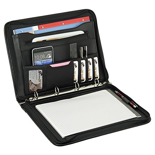 Porte-documents avec poignée A4u00a0document Conférencier porte-documents College Sac en cuir synthétique Noir