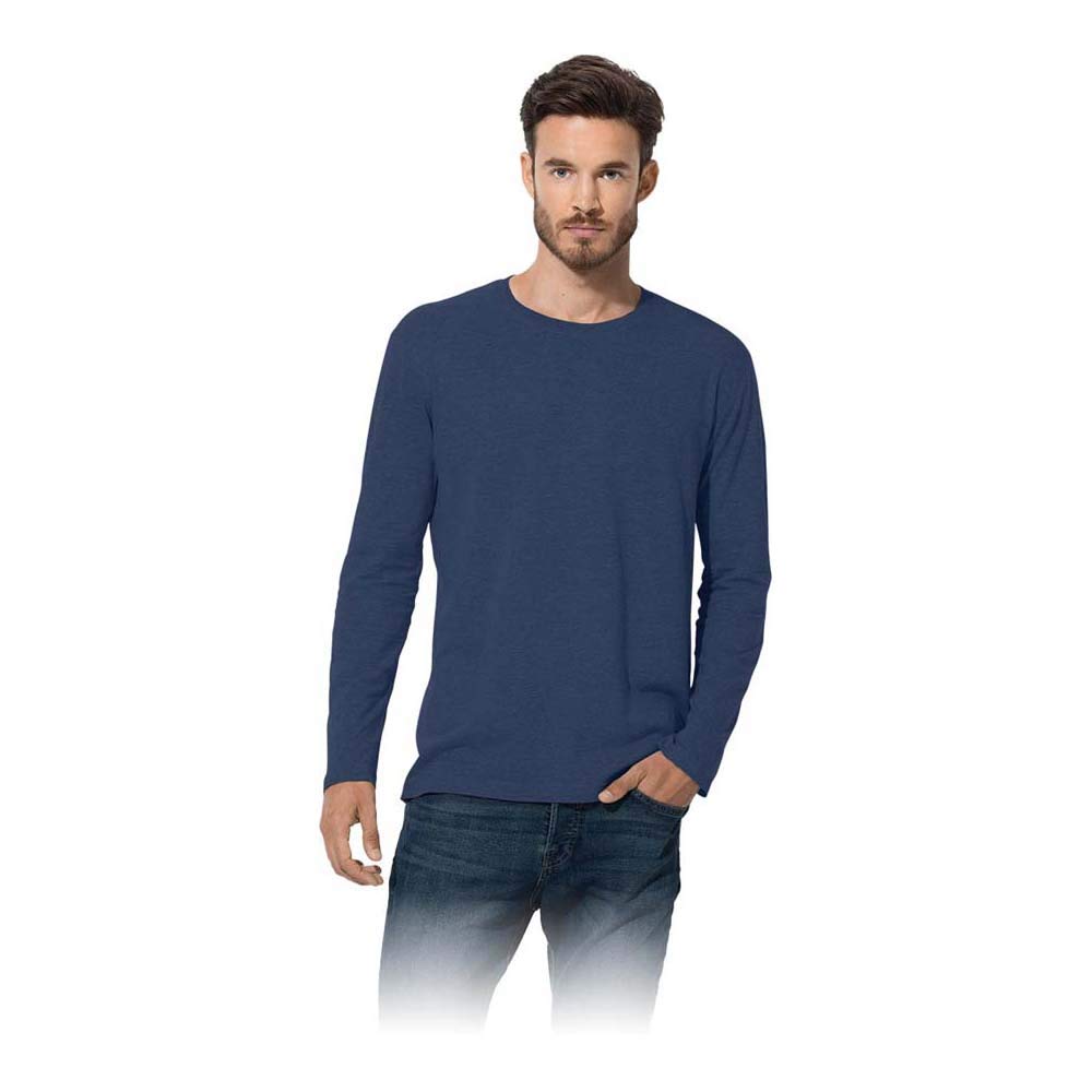 Stedman Apparel Men's Classic-T/ST2500 Regular Fit Long Sleeve T-Shirt, Navy Blue, Small