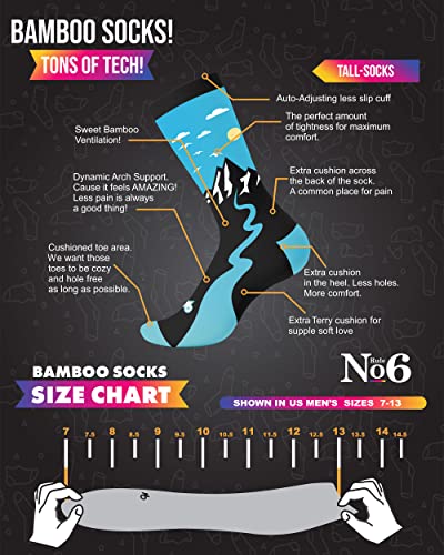 Rule No.6 Bamboo Crew Socks for Women and Men, Compression Socks, Comfy Womens3