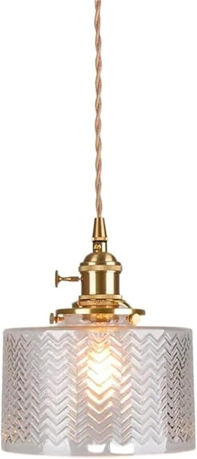 Granestner Glass Globe Chandelier Mid Century Pendant Lamp Hand Blown Glass Shade Ceiling Light Fixture(Cleat,17 * 20cm)