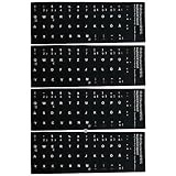 Jitnga Deutsche Tastaturaufkleber - 4 Stück, Ersatz Aufkleber Mit Schwarzen Und Weißen Buchstaben, Geeignet Für Jede Standard- Und Laptop-Tastatur