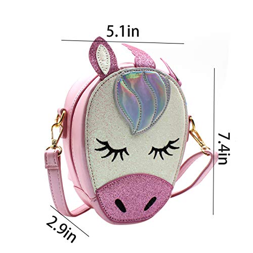 Leomoste LEBB-192701270E-03 3D Glitter Unicorn Crossbody Purse Bag thumb #1