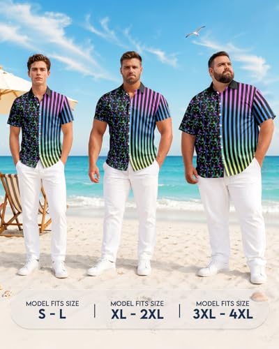 Image of 99TIMORO Fathers Film Button Down Shirt for Men, Funny Hawaiian Short Sleeve Top, Summer Beach Gifts