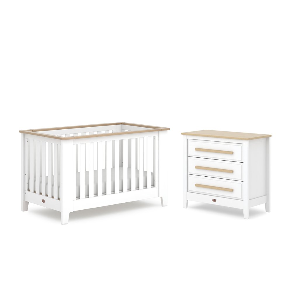 Boori Pioneer Expandable™ 2 Piece Nursery Room Set, Wood, Barley White & Almond B-PIEX2PRS/BAAD