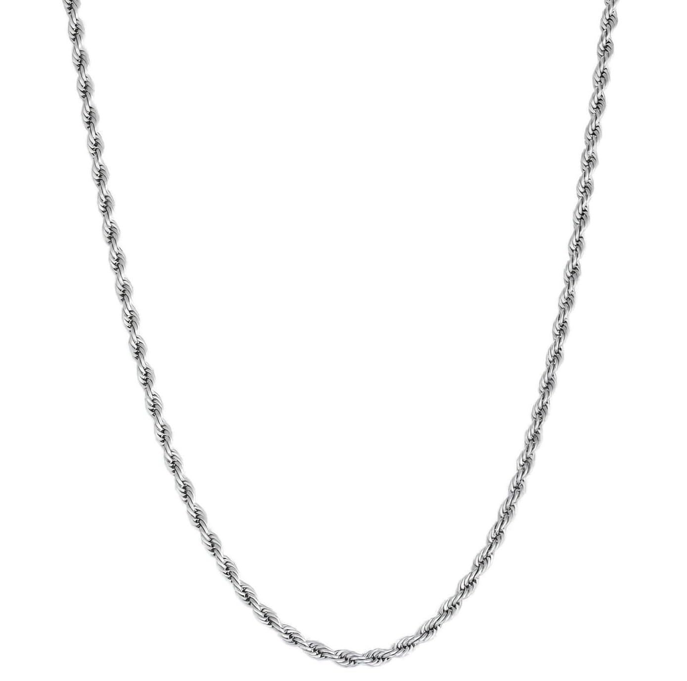 VAMA FASHIONS Classic Simple Stainless Steel Silver Western Charm Stylish Neck Necklace Chains for Girls & Women (Rope chain for women) (B0CYBTJSHP) Amazon Price History, Amazon Price Tracker