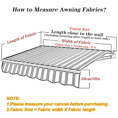 Toile pour store extérieur rétractable polyester anti-UV grande taille patio - 5