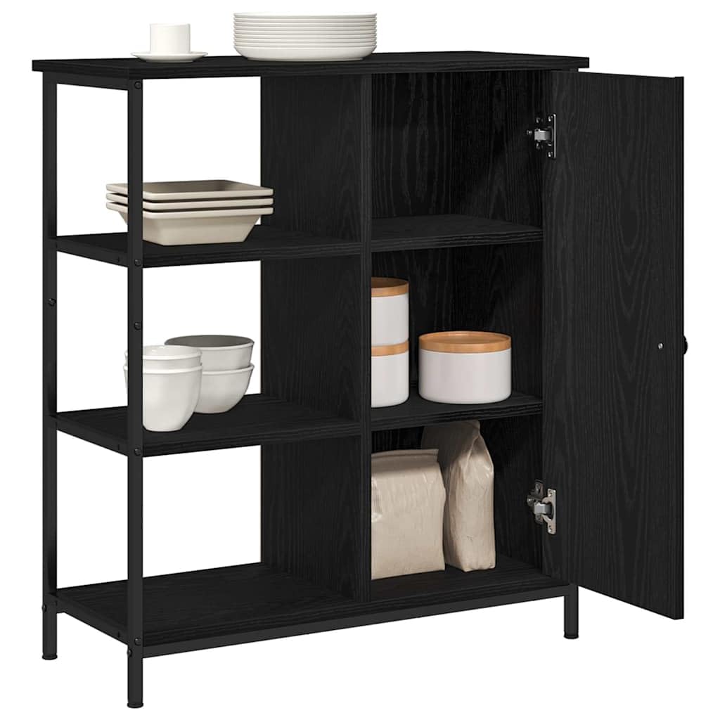 vidaXL Sideboard Schwarz Eichen-Optik 70 x 30 x 80 cm | Genügend Platz für deine Sachen, Coole, glatte Linien, Hergestellt aus hochwertigem Eichenholz