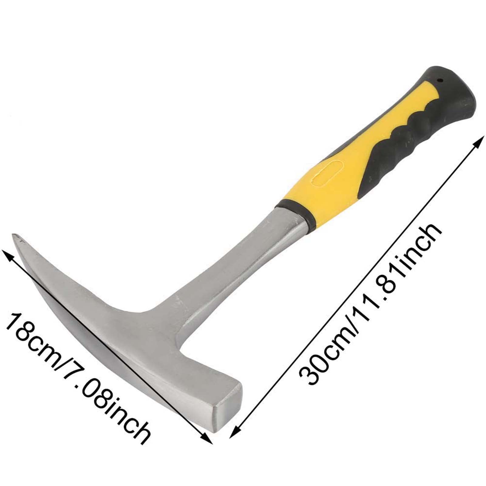Młotek z płaską głowicą, młotek geologiczny, młotek do cegieł ze spiczastą końcówką, dla geologów, pracowników kamieniołomów (mały)