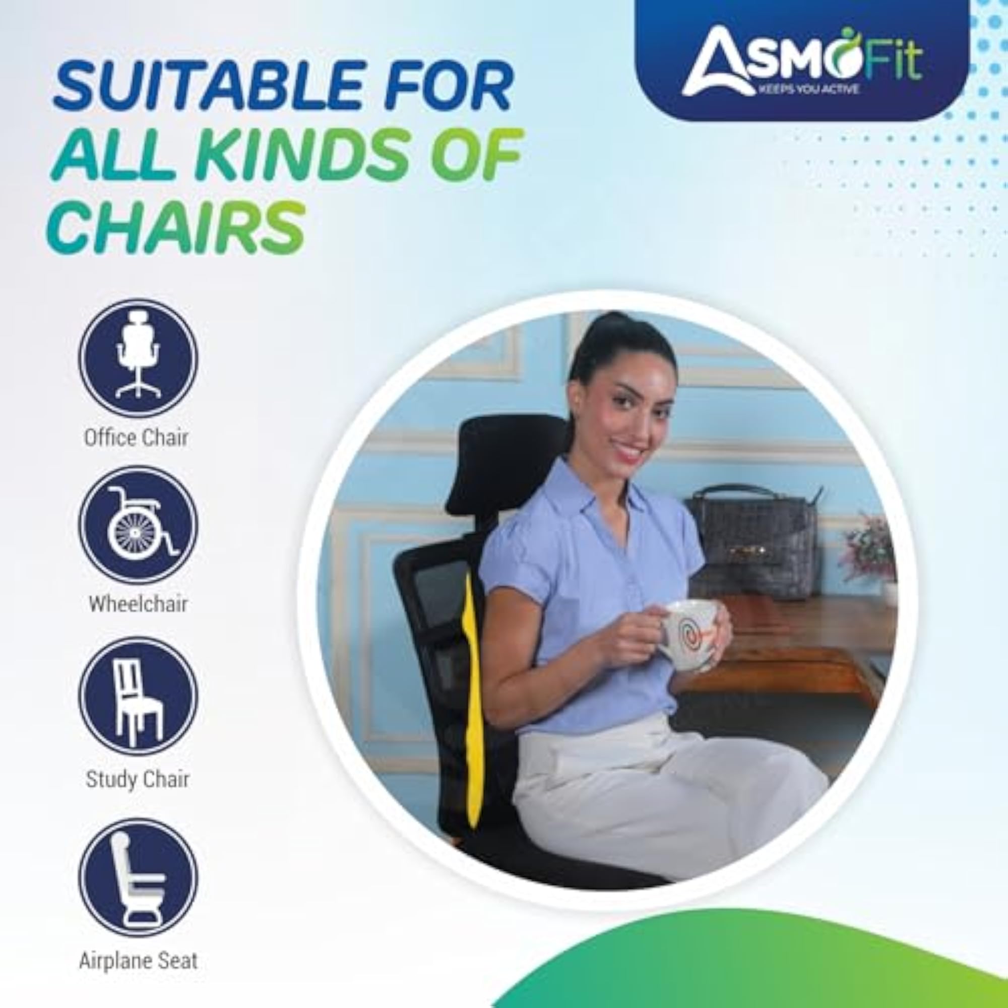 Coccyx & Long Backrest Cushion Combo, Memory Foam