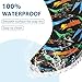MOBYDICK Toddler Light Up Rain Boots for Girls Boys, Kids Easy On Waterproof Glitter Rain Boot with Adorable Patterns, Dinosaur, Size 3