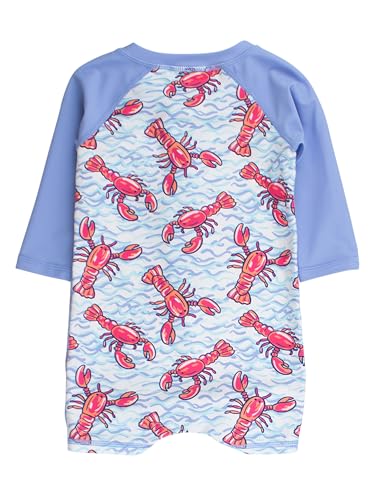 Image of RUGGEDBUTTS Baby /Toddler Boy Swimsuit, One Piece Zipper Rash Guard Sunsuit with UPF 50+ Sun Protection