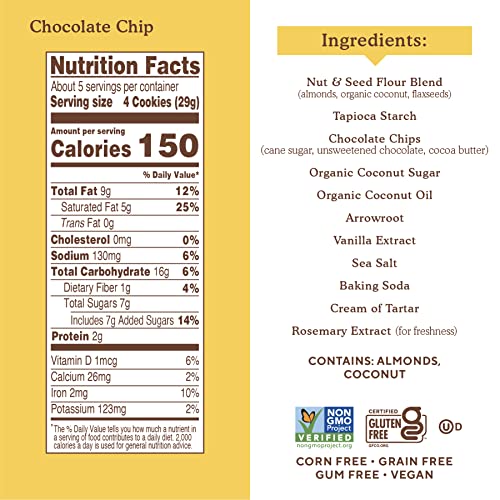 image for Simple Mills Almond Flour Crunchy Cookies, Chocolate Chip - Gluten Fre