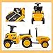 Qaba 2 in 1 Ride on Tractor for Kids, Caterpillar Licensed Ride on Excavator with Shovel & Detachable Trailer, No Power Ride on Push Car for 18-36 Months, Yellow