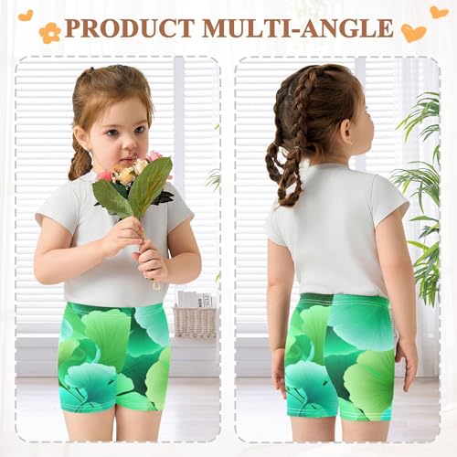 Joisal Cotton Under Shorts for Dresses Ginkgo Leaves Green Teal Toddler Girl Biker Shorts 4t Dance Clothes4