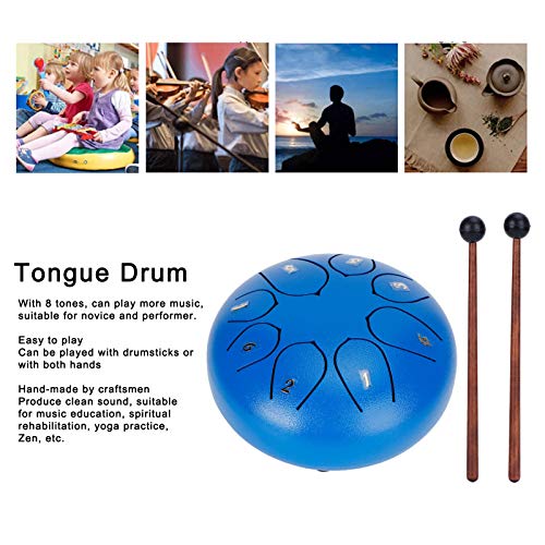 Tambor de lengua 6 pulgadas azul con 8 tonos miniatura 4