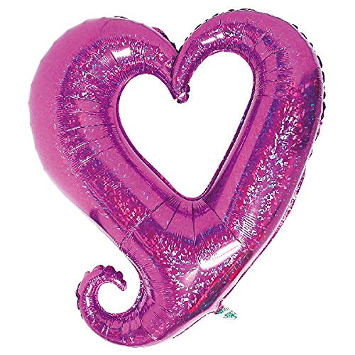 Amazon | ハート風船チェーン オブ ハート 93cm(ホログラムパープル