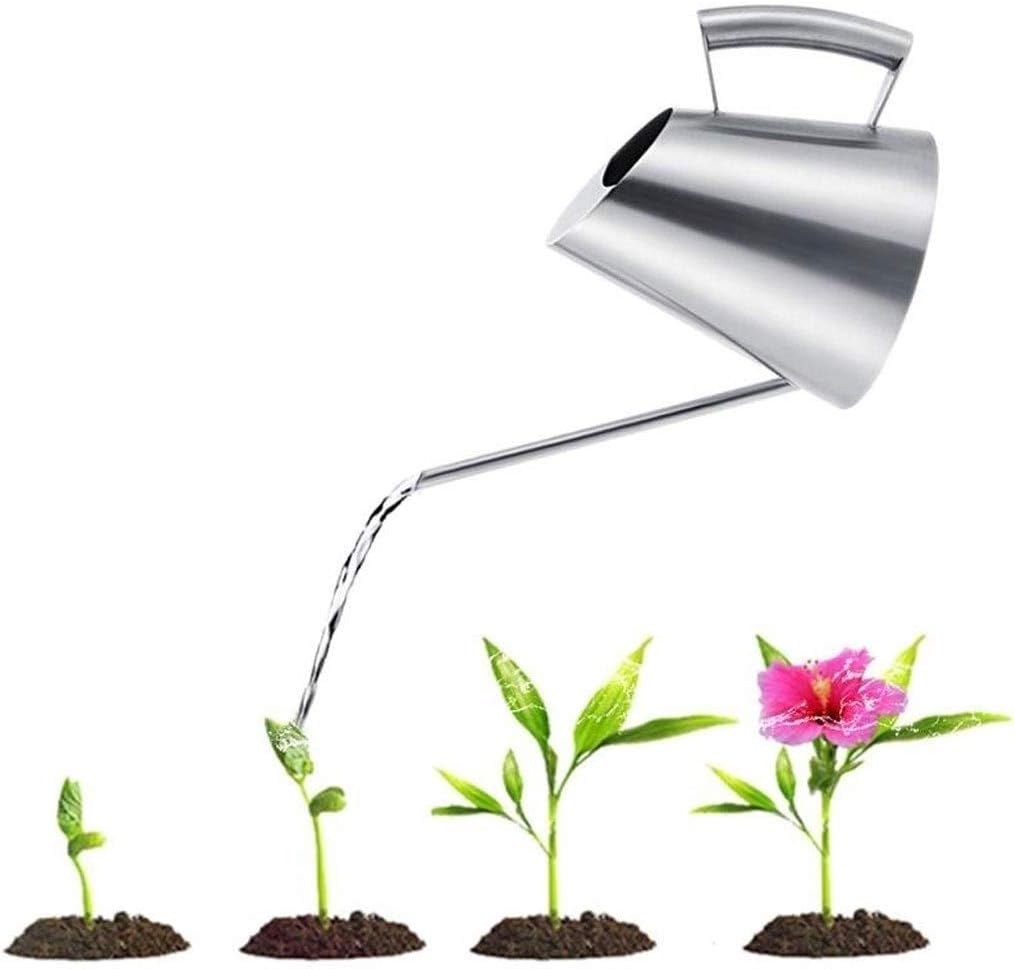 Watering Can Stainless Steel Watering Can Long Mouth Watering Pot Home Gardening Tools Decorative Watering Can(1500ML)
