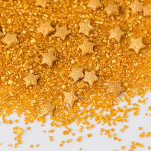 Image of Sweets Indeed Sprinkles, Edible Sprinkle Sugar Mix, Perfect for Cake Decorations, Baking, Ice Cream, Cookies, Cupcake Topper, 5 ounces (Golden Galaxy)