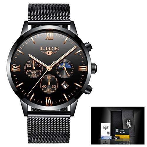 Montre hommes quartz etanche inoxydable acier pour eviter rayures et rouille
