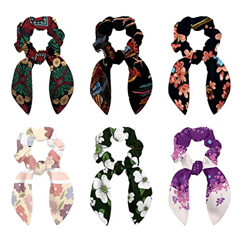 Chouchous pour queue de cheval sans nœuds ni casse : lot de 6 élastiques doux motif tournesol