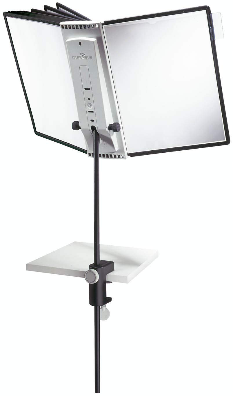 Durable SHERPA DESK CLAMP 10 Display Panel Stand Mount - 10 Panels -