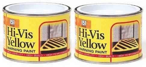 Set Of 2 Hi-Vis Yellow Warning Paint 360ml (2 x 180ml) - By Pajee TM