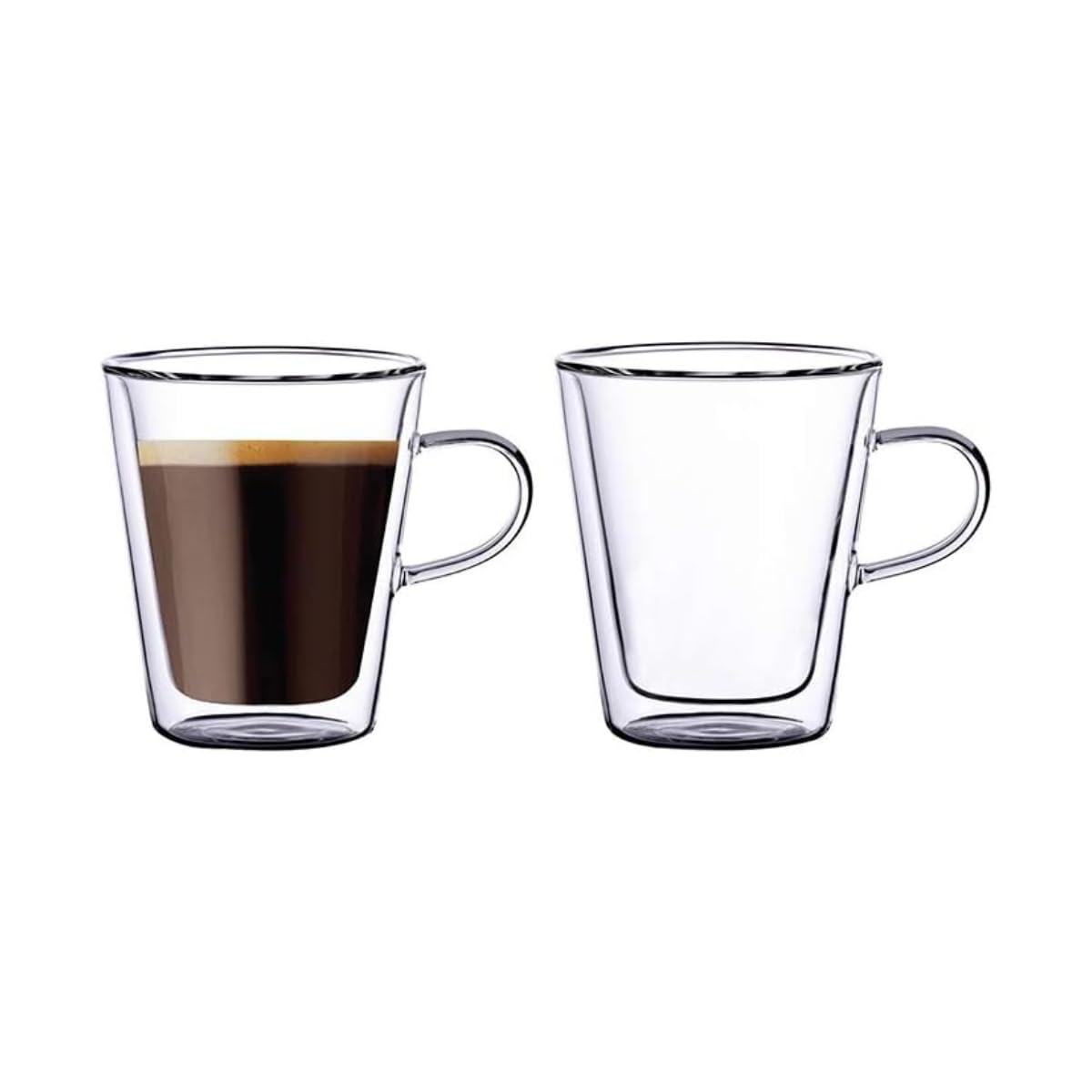 BlackstoneDouble Wall Glass Tumbler Cups, suitable for Tea or coffee, coffee cups 2PC SET (100 ML) - DH407
