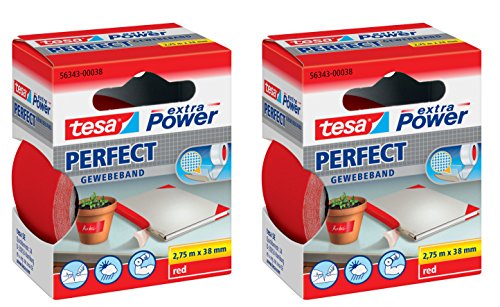 Preisvergleich Produktbild tesa extra Power Gewebeband (38mm 2er Pack, Rot)