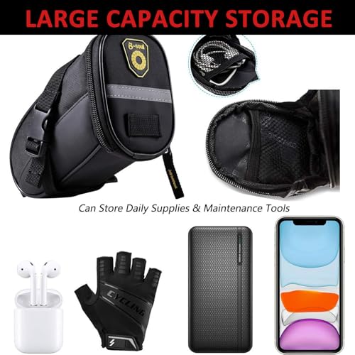 JOLY FANG Bolsa de Sillín para Bicicleta con Herramientas Multifunción, 16 en 1 Kit Reparación de Pinchazos. - imagen 4