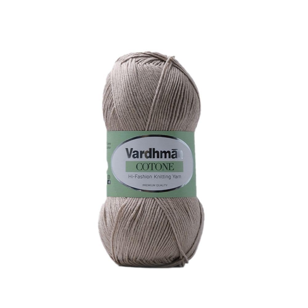 Vardhman Cotone Cotton Acrylic Yarn 6 Ply Fine Weight Yarn | Pack-1 | 100g Each | Knitting, Crochet & DIY Craft Projects | Ideal for Garments, Tops & Home Decor | Mushroom Brown, CNM011_P5-picture-27