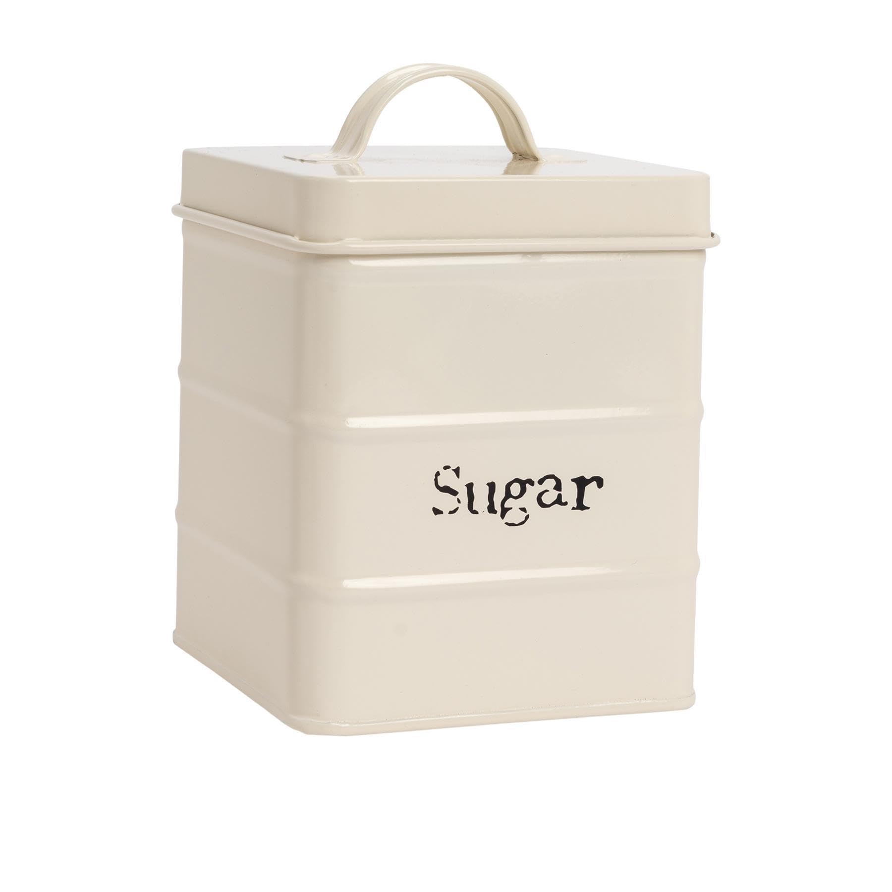 Rinkit.com Cream Vintage Metal Sugar Canister