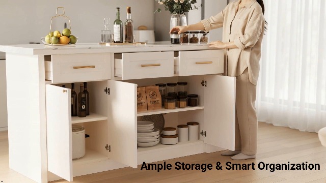 Sudio Vasa ホワイト・ローズゴールド　2点セット Amazon.com: homary Kitchen Island with Stools,71